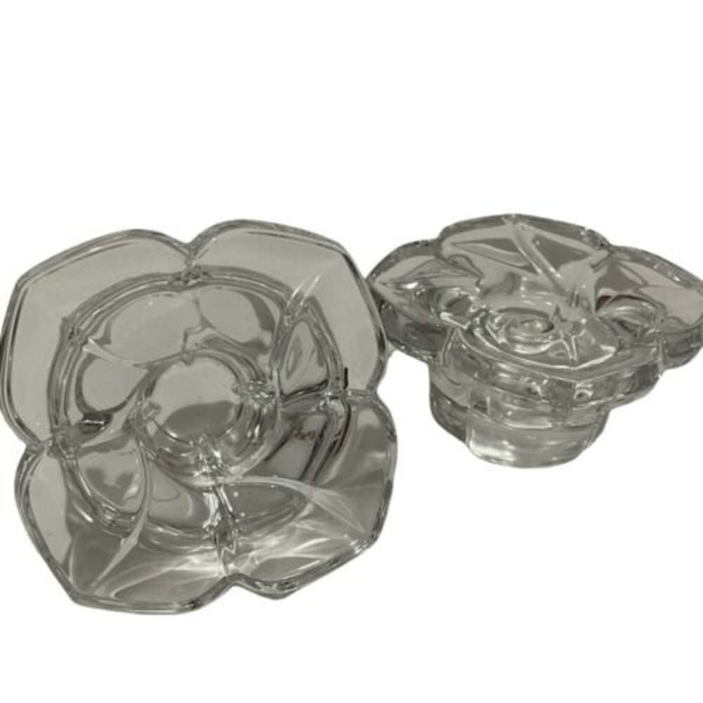 2 Cristal d'Arques  Florence 3.5" Flower Shaped Candle Holders,